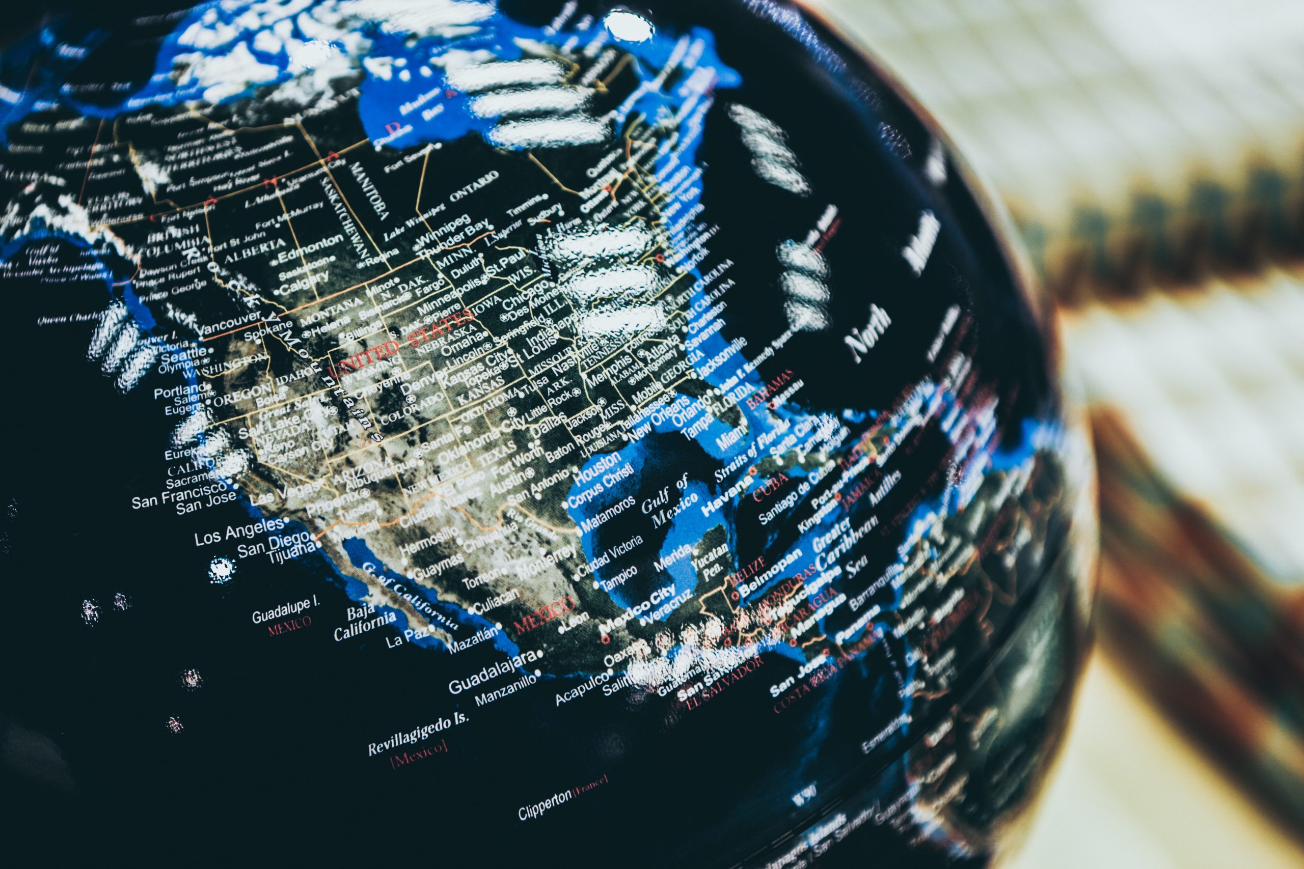 selective closeup shot of a black globe